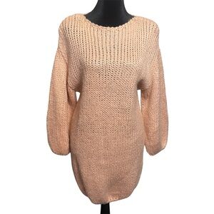 Nasty Gal Chunky Knit Sweater Dress Soft Pink size small oversized